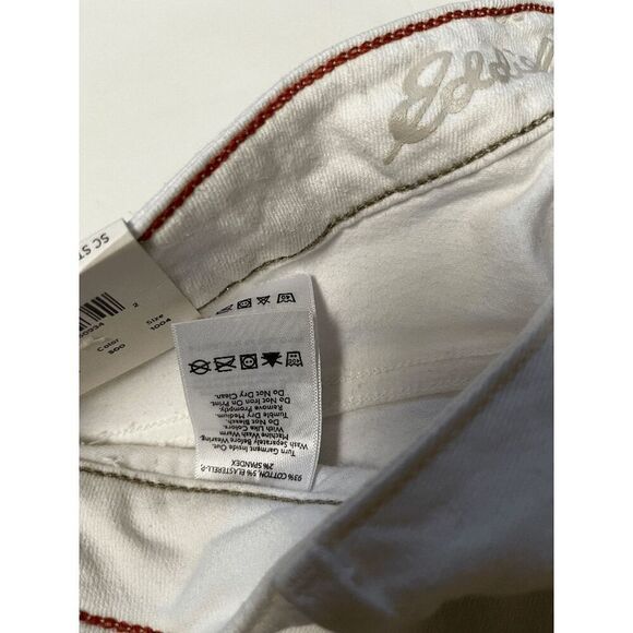 Eddie Bauer Womens Stretch Slightly Curvy Straight Leg Jeans Size 4 White NWT - Picture 13 of 13
